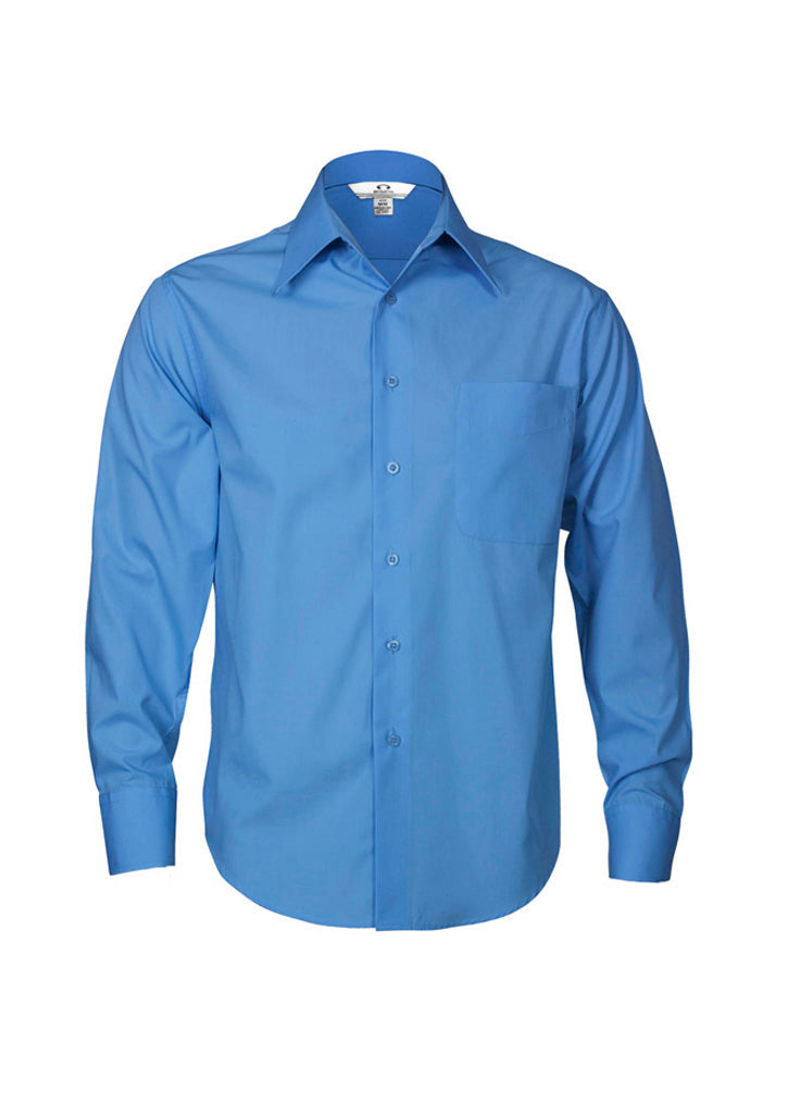 Mens Metro Long Sleeve Shirt - Mid Blue
