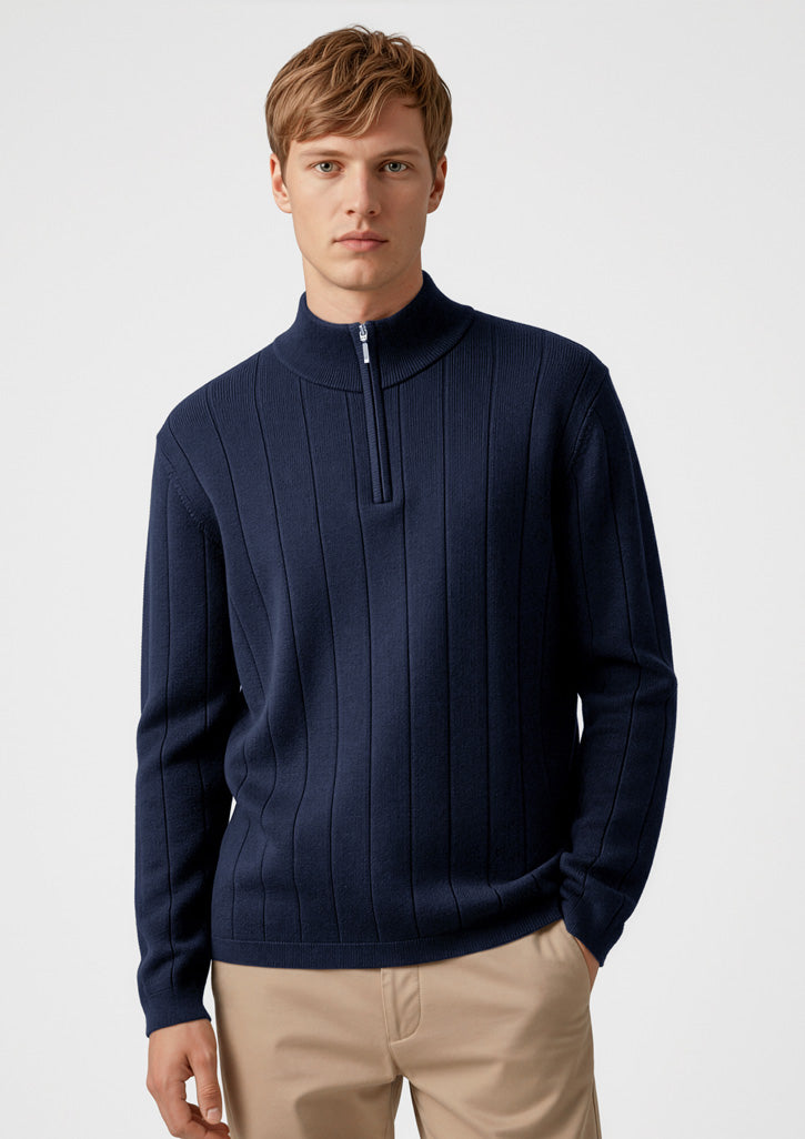 Mens 80/20 Wool Pullover - CAFEWEAR NZ - Navy / XS