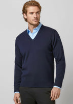 Mens Woolmix Knit Pullover - CAFEWEAR NZ - Navy / XS
