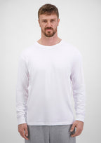 Basis Mens Long Sleeve Tee - White