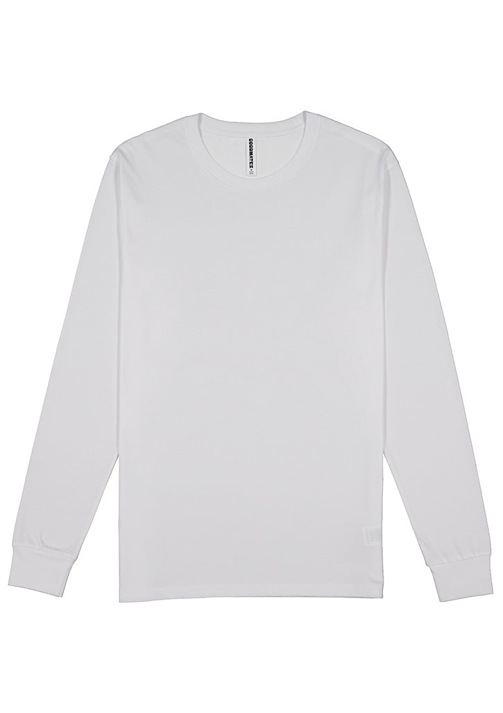 Basis Mens Long Sleeve Tee - White back