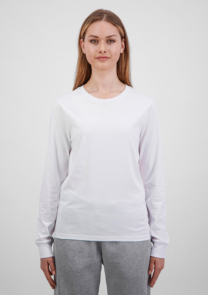 Basis Womens Long Sleeve Tee - White